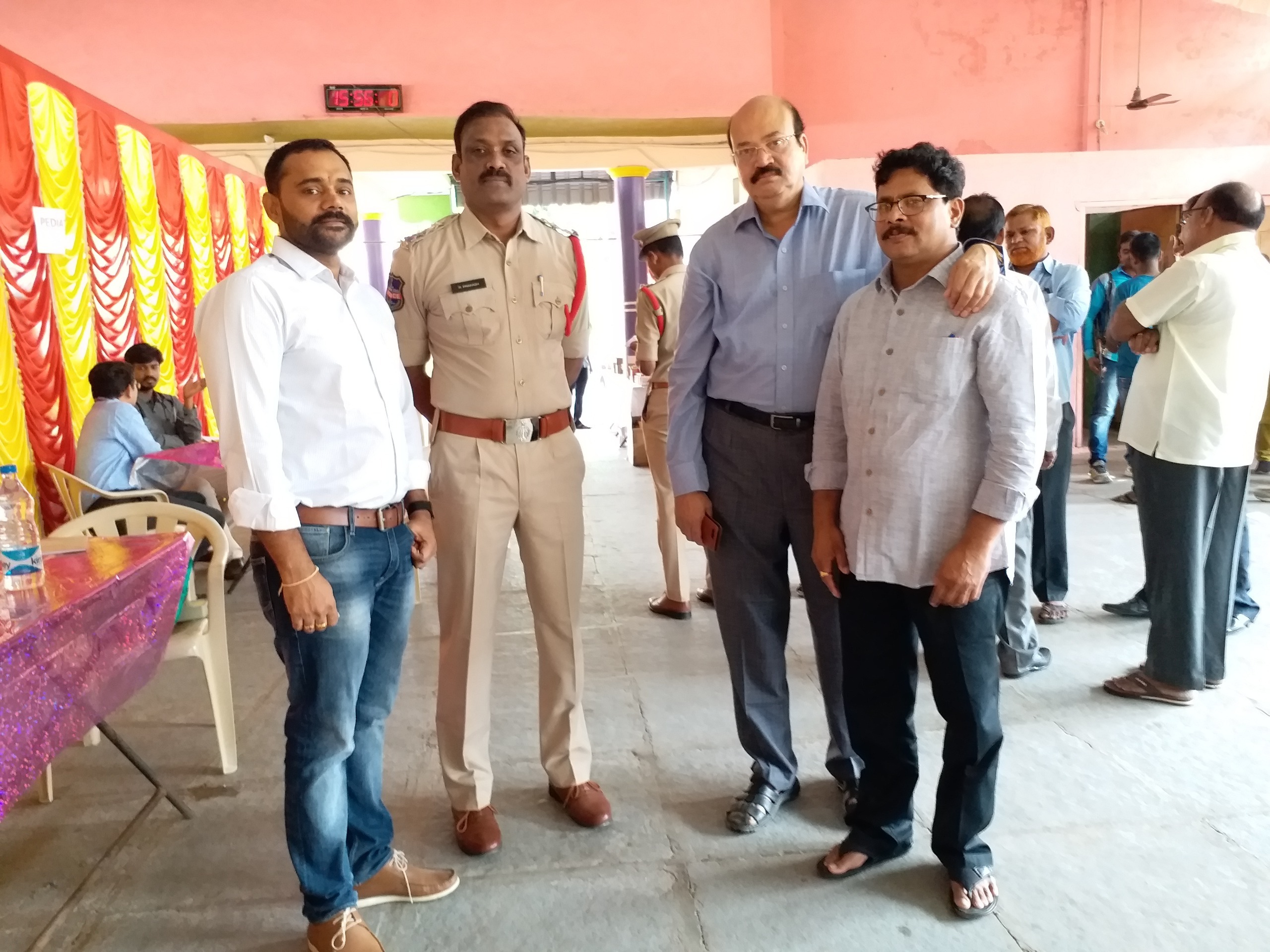 Doctors collaborating with local police at camp